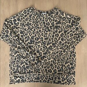 LNA Tan and Black Leopard Print Top